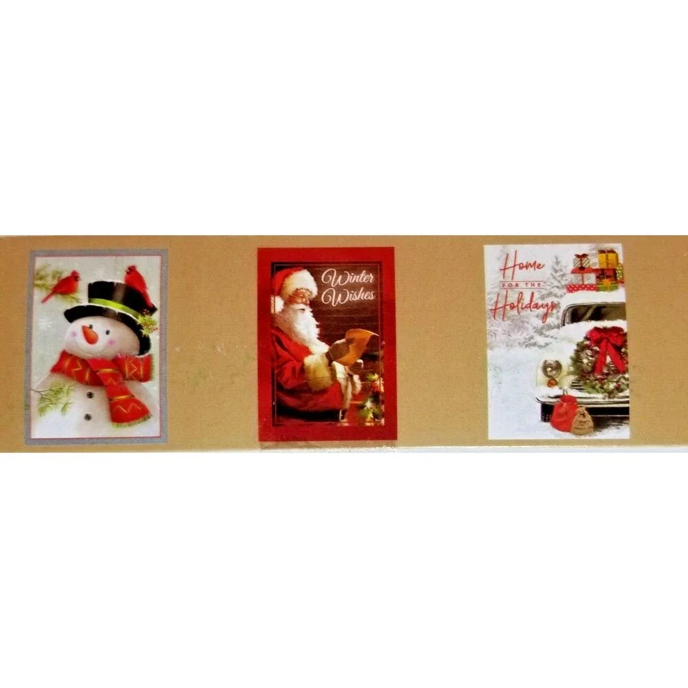 Christmas Holiday Greeting Cards Box of 30 Cards Variety 6 Designs 6.5